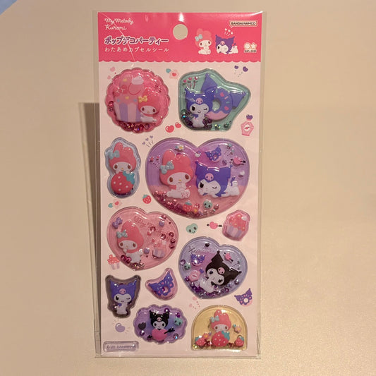ポップデコパーティー　わたあめカプセルシール　マイメロディ&クロミ
